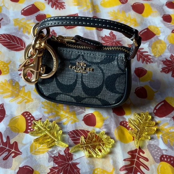 🍁 COACH MINI NOLITA BAG CHARM IN SIGNATURE DENIM CANVAS 🍁 NWT 🍁 - Picture 8 of 16